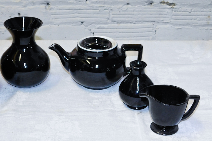 black and white ceramic decor serving items