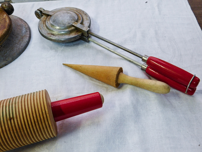 SwedishNorwegian kitchen items rolling pin Krumkake iron and more