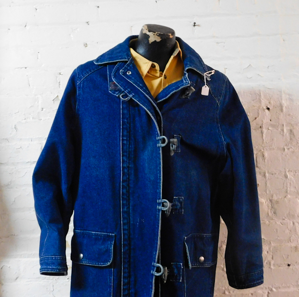 ladies style 45 denim duster by Harve Benard