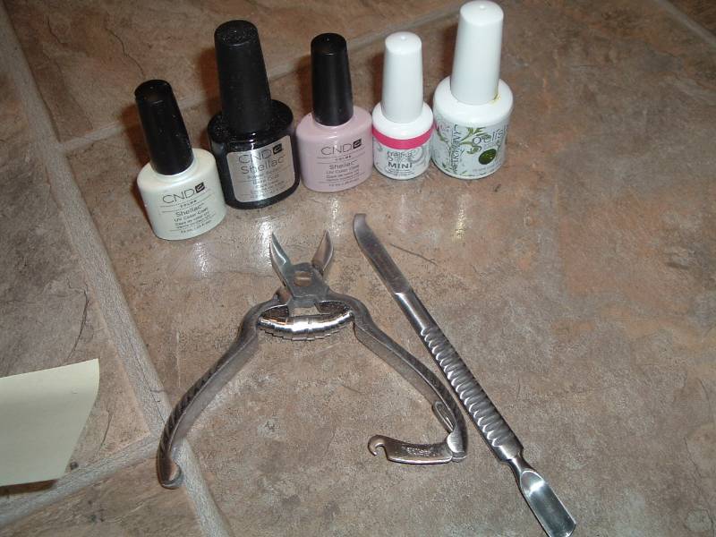 Shellac and Gelish Polishes, and nail tools