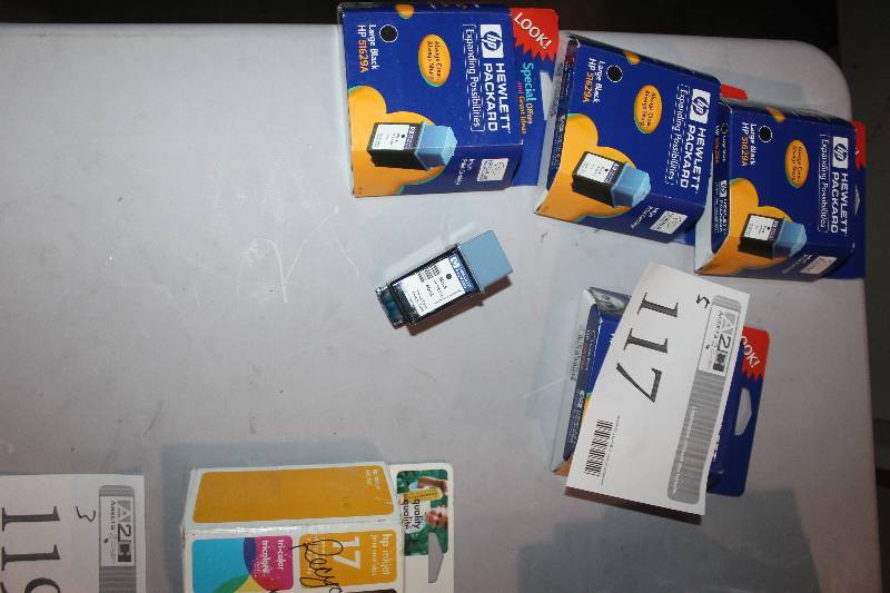 lot 117 image: Lot of (5) HP Inkjet Print Cartridge 51629A Black