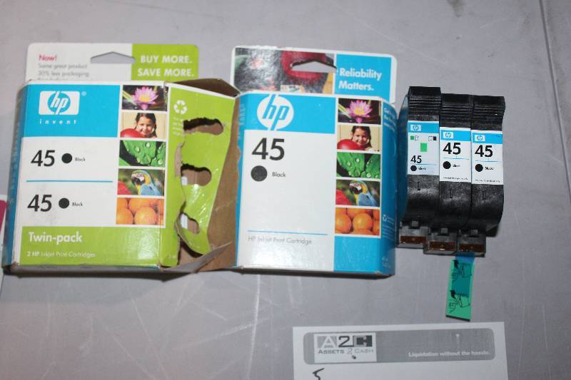 lot 90 image: Lot of (5) HP Inkjet Print Cartridge 45