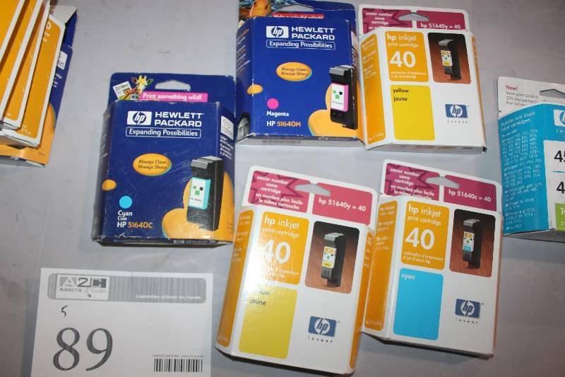 lot 89 image: Lot of (5) HP Inkjet Print Cartridge 40