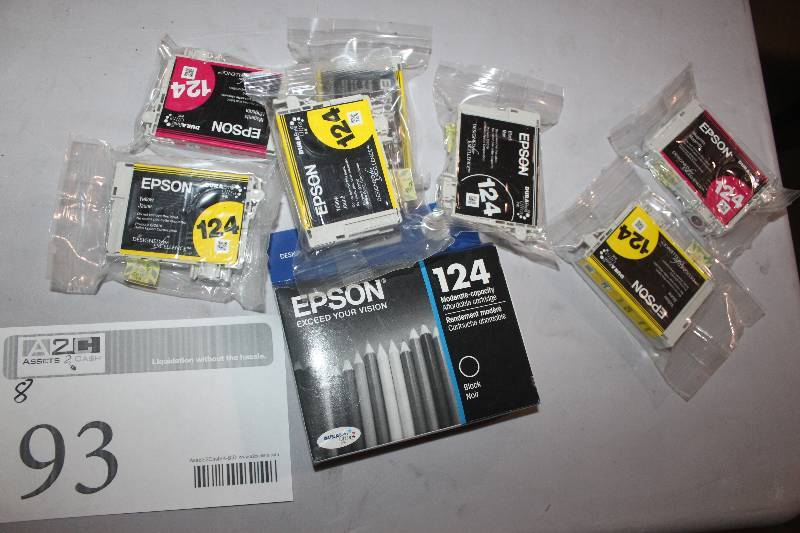 lot 93 image: Lot of (8) Epson Ink Print Cartridge 124
