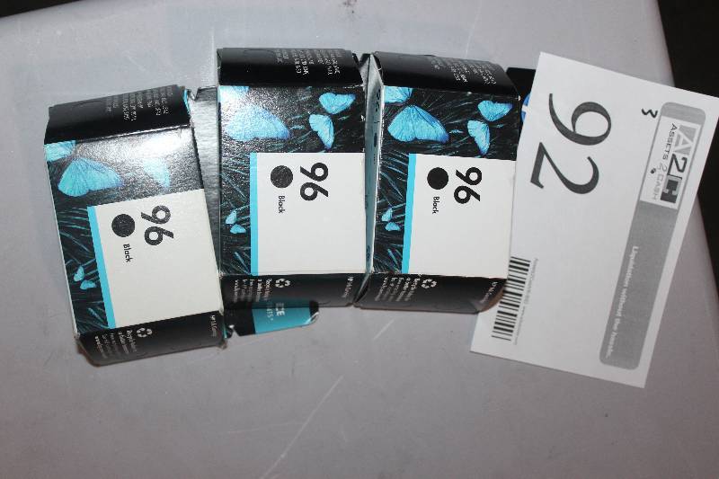 lot 92 image: Lot of (3) HP Inkjet Print Cartridge 96