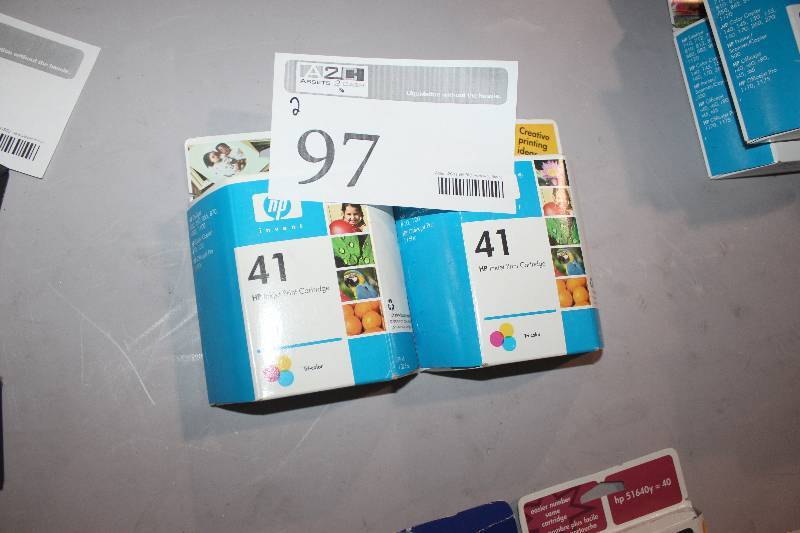 lot 97 image: Lot of (3) HP Inkjet Print Cartridge 41 Tri-color