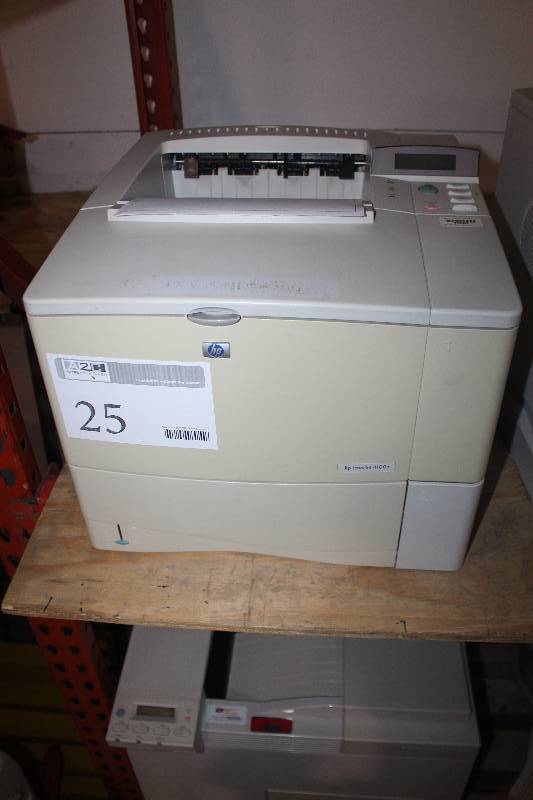 lot 25 image: HP Black and White LaserJet 4100n Printer