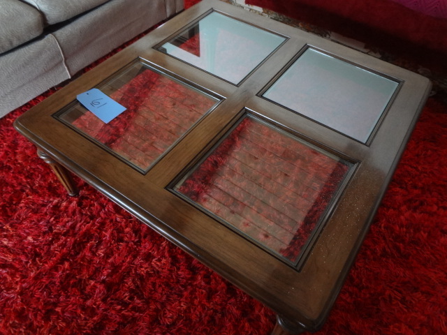 lot 61 image: Low Glass topped Coffee Table