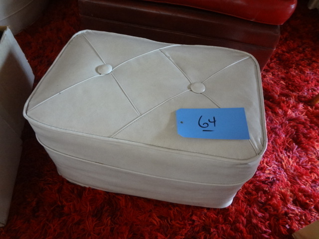 lot 64 image: Two White Ottomans