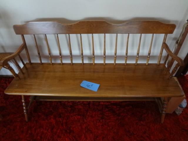 lot 69 image: Long Spindle Back Bench