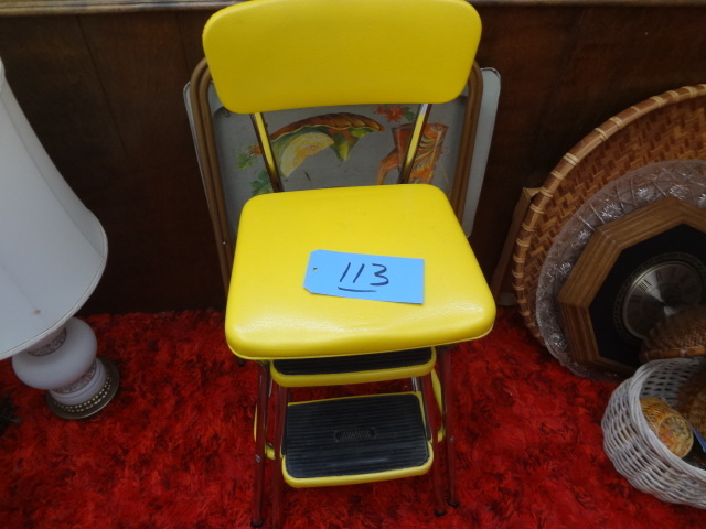 lot 113 image: Stool, Egg Cups, Boxes, Coffee Maker