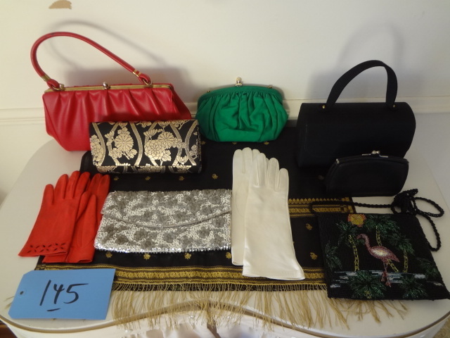 lot 145 image: Lot of HandbagsGloves