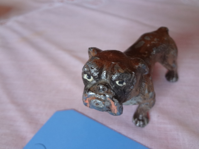 lot 16 image: German Metal Bull dog, Japanese Porcelain Minitures