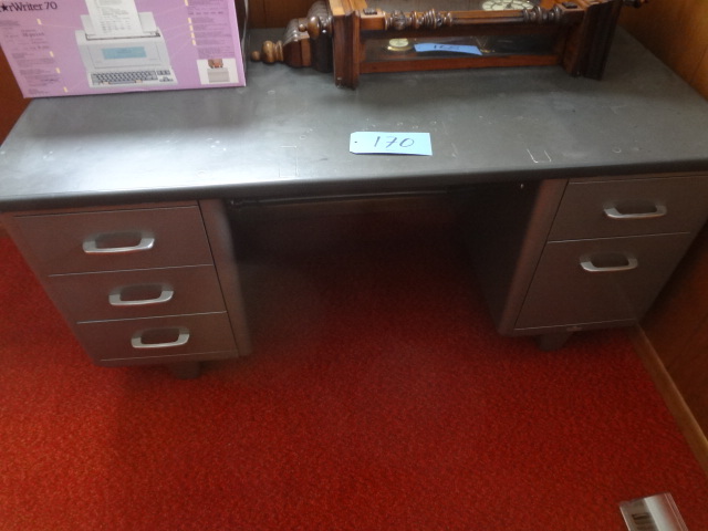 lot 170 image: Metal Office Desk , Chair