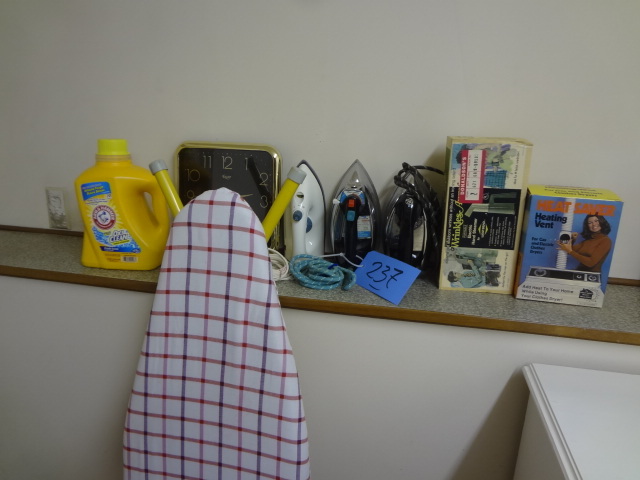 lot 237 image: Ironing Board and Irons