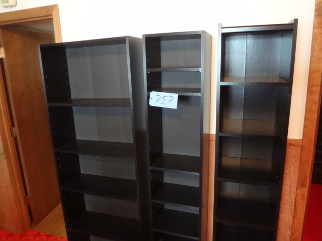 lot 257 image: (3) Black Shelves