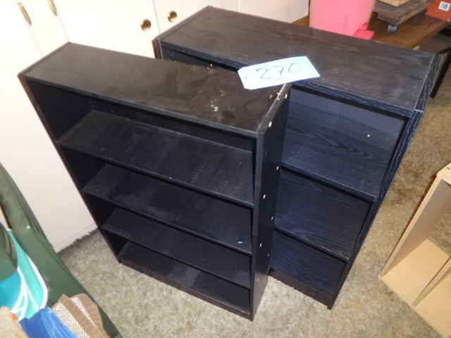 lot 270 image: Two Small Black shelves