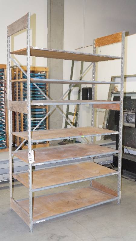 lot 10 image: Heavy Duty Metal Shelving Unit w 7 Shelves
