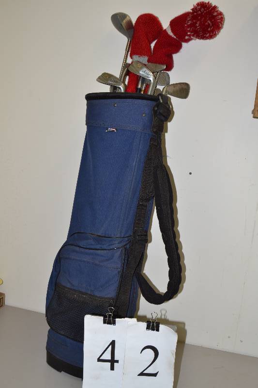 lot 42 image: Golf Clubs and bag