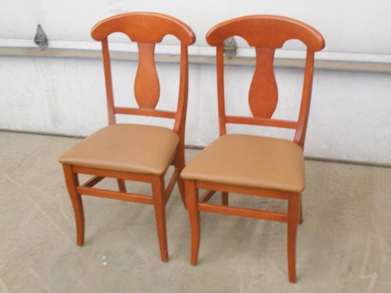 (2) Wood-Framed Cushioned Dining Ch...