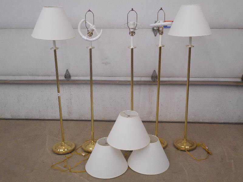 (5) 120Volt Floor Lamps With Shades...