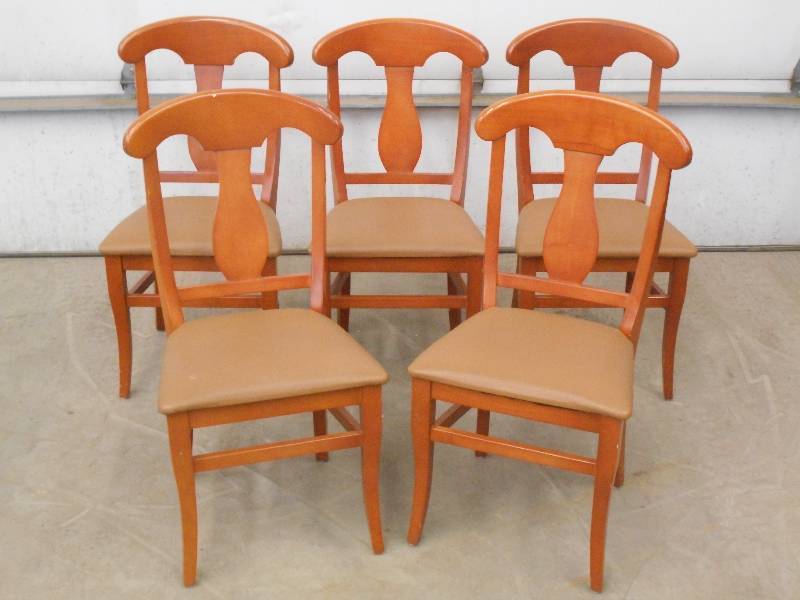 (5) Wood-Framed Cushioned Dining Ch...