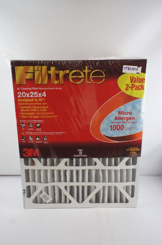 lot 173 image: Filtrete Micro Allergen Defense Filter, 20-Inches x 25-Inches x 4-Inches, 2-Pack
