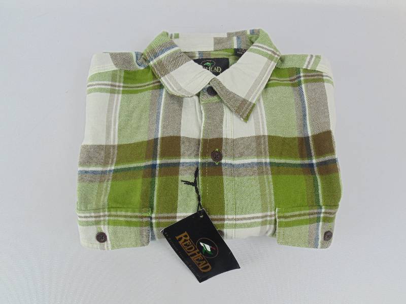 lot 436 image: RedHead Ultimate Callo Green Brown Flannel Long Sleeve Shirt Size Large