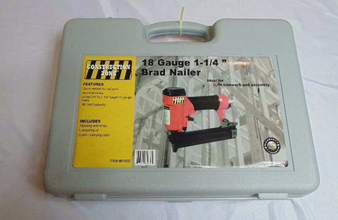 lot 443 image: Construction Zone 18-Gauge Air Brad Nailer 1-14 Inch 61832
