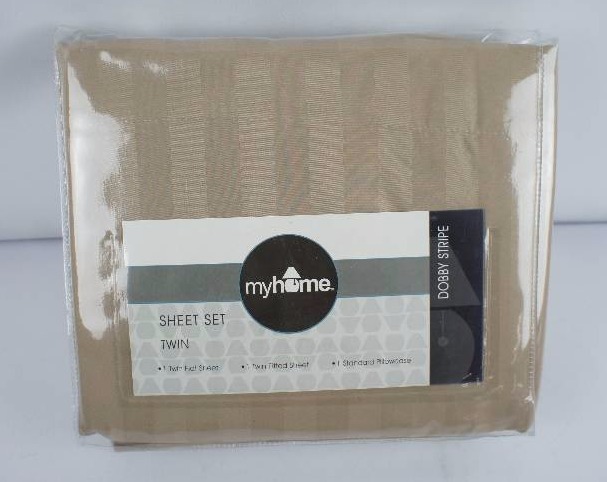 lot 846 image: Alcove Dobby Stripe Twin Sheet Set