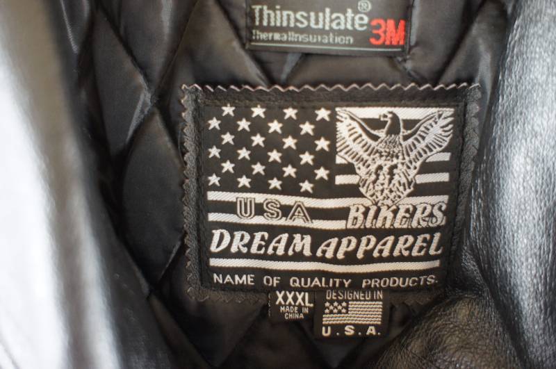 lot 928 image: Bikers Dream Apparel Leather Jacket Size 3XL