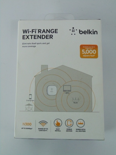 lot 57 image: Belkin N300 Wall-Mount Wi-Fi Range Extender