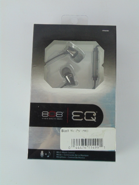 lot 60 image: 808 EQ Noise-Isolating Earbuds with Line-in Mic - Black
