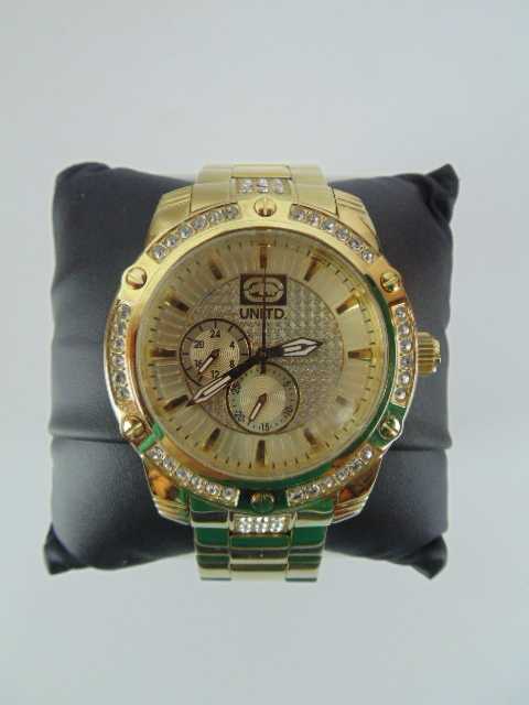 lot 80 image: Marc Ecko Possession Goldtone Crystal Dial Mens Watch