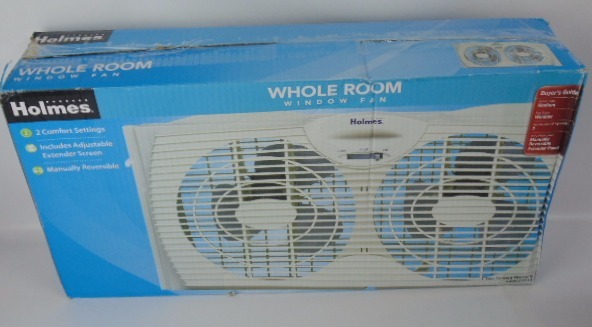 lot 281 image: Holmes Dual Blade Twin Window Fan - White