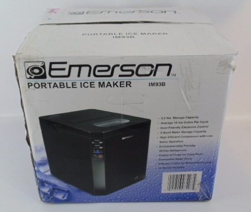 lot 285 image: Emerson IM93B Portable Countertop 27 lbs Ice Maker Refrigerator wIce Scoop