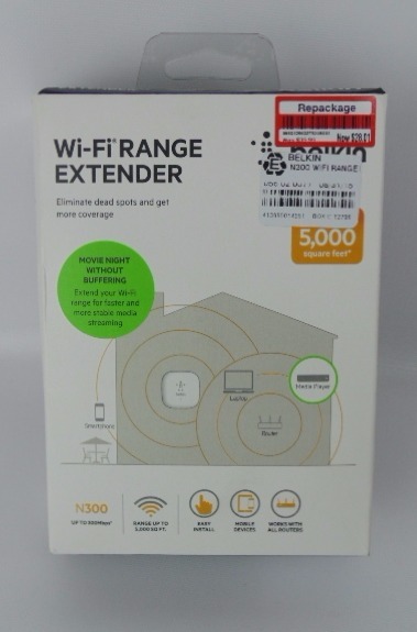 lot 297 image: Belkin N300 Wall-Mount Wi-Fi Range Extender