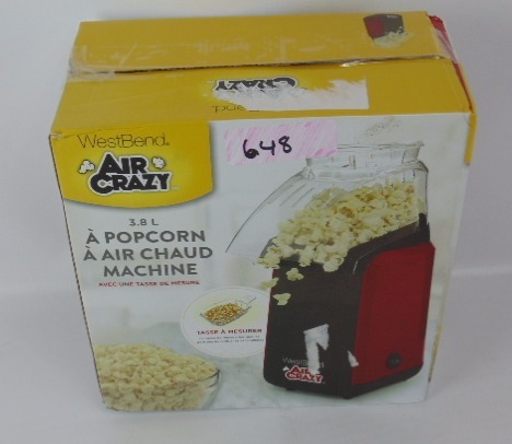 lot 648 image: West Bend 82418R Air Crazy Hot Air Popcorn Popper - Red
