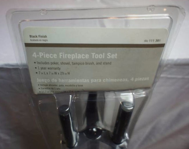 lot 654 image: Black Iron 4 Piece Fireplace Set