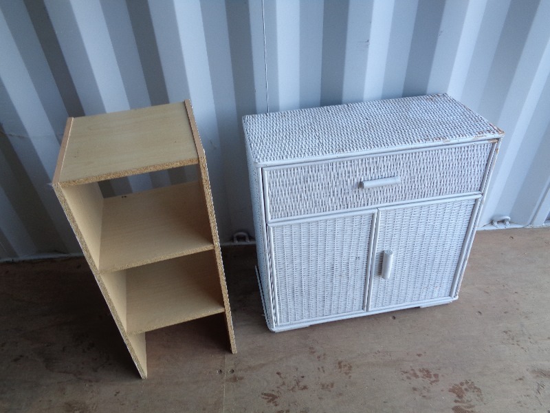 Wicker Cabinet and Shelf