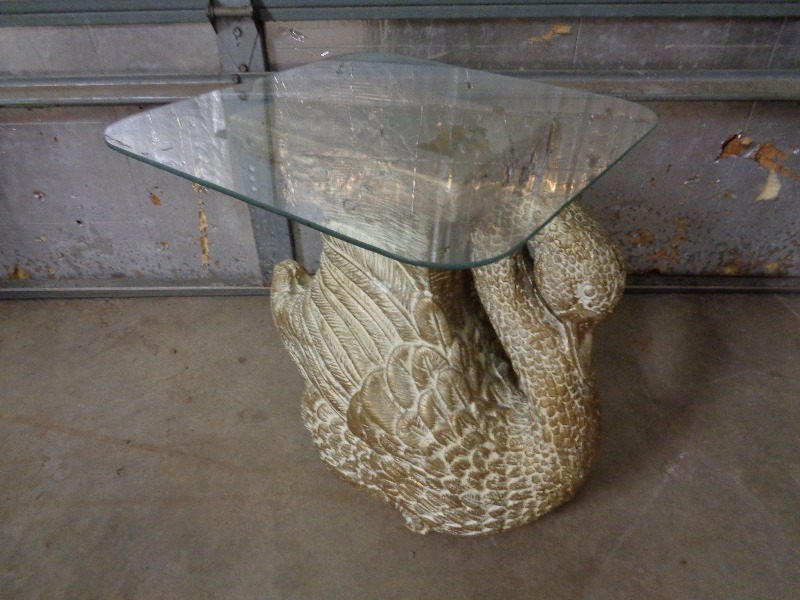 Swan Table with Glass Top