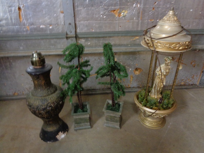 2 Small Trees, Ceramic Lamp Base, and More