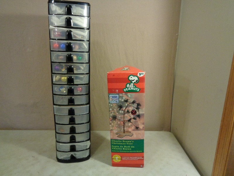 Plastic Organizer and Christmas Decor