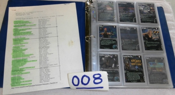 lot 8 image: Ring Binder with Net Runner Game Cards