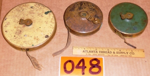 lot 48 image: 3 Vintage Cloth Tape Measures