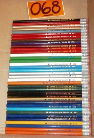 lot 68 image: Neat Set of Pencils and National Football Team Names