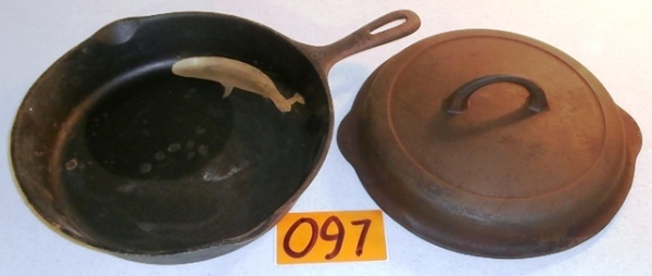 lot 97 image: Pair of Vintage Cast Iron Cooking Pieces