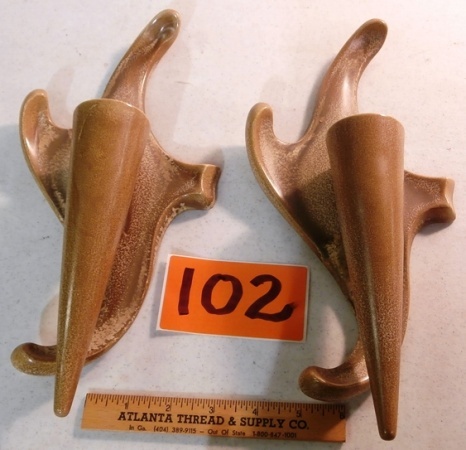 lot 102 image: Pair of Vintage Red Wing Candle Wall Sconces