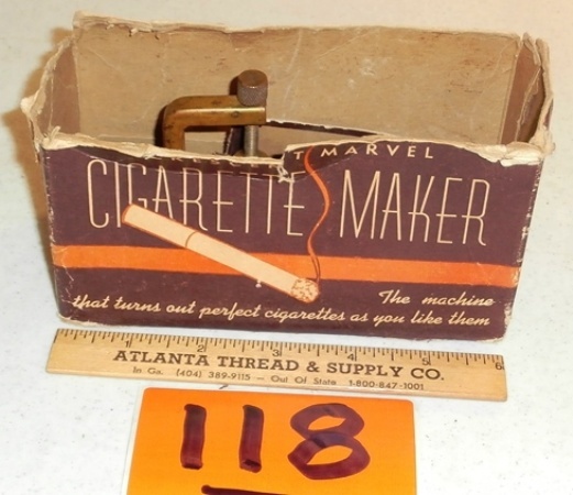 lot 118 image: Vintage Crescent Marvel Cigarette Maker