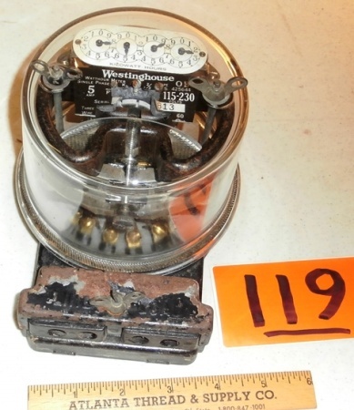 lot 119 image: Vintage Westinghouse Electric Meter